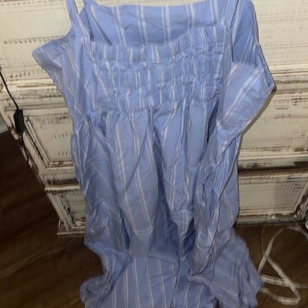 NWOT a new day blue and white striped dress with stretch back so cute size xxl - Picture 2 of 7
